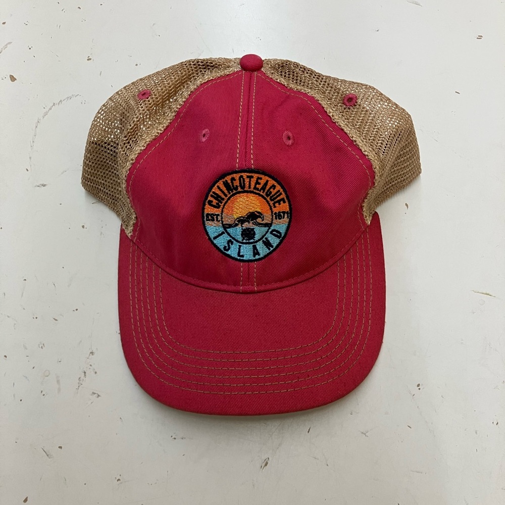 Chincoteague Island Trucker Mesh Hat New with Tags NWT Pink snap back